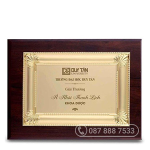 Bảng vinh danh đồng mạ vàng, KT: 23x30cm - GTP-BVD2206