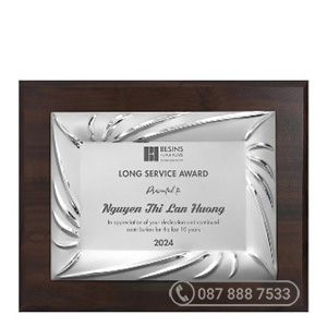 Bảng vinh danh đồng mạ bạc, KT: 20x25cm - GTP-BVD2209